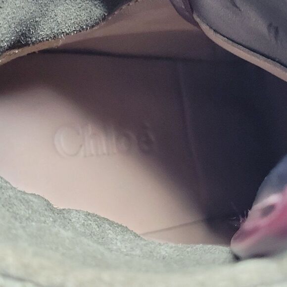 Chloe Tricolor Leather Quilted Suede Wedge Sneaker Hidden Heel‎ Booties Green 34 - Picture 16 of 16